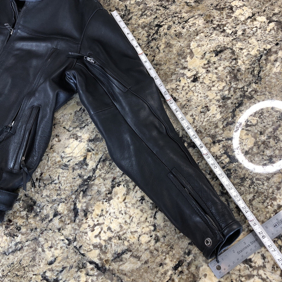 Men's Black Leather Jacket - Picture 10 of 13